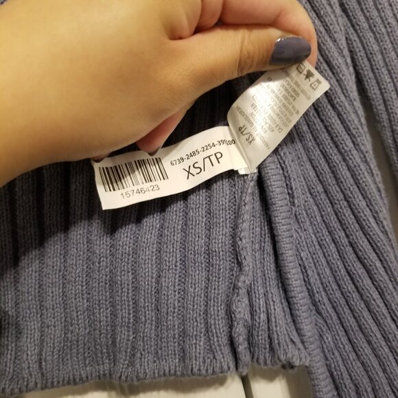 Aeropostale Periwinkle Long Sleeve Knit Crop Wraparound Collar Top Women xsmall - Picture 8 of 10